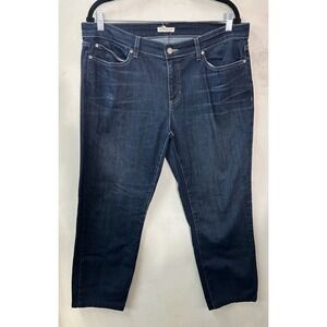 Eileen‎ Fisher Womens Size 14 High Rise Straight Stretchy Faded Denim Blue Jeans